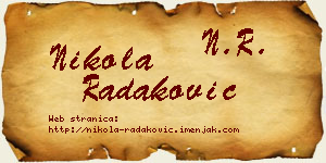 Nikola Radaković vizit kartica